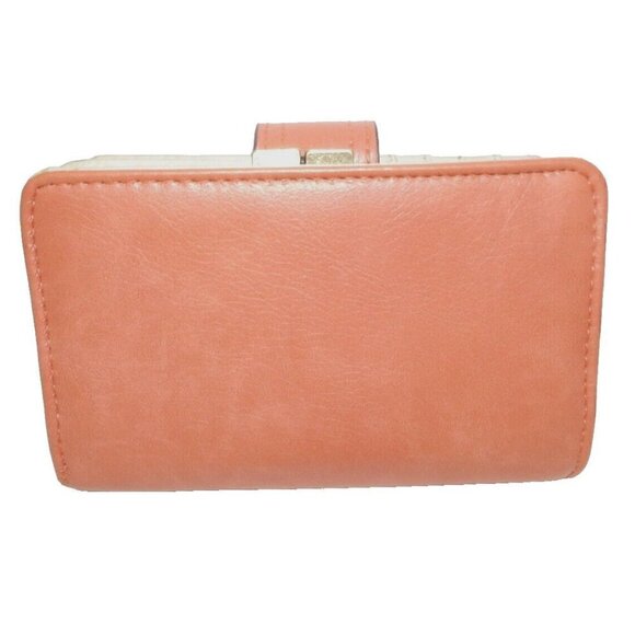 SAFE KEEPER orange, peach color bi-fold women's wallet approx 5.5 x 3.75" closed - Picture 6 of 6